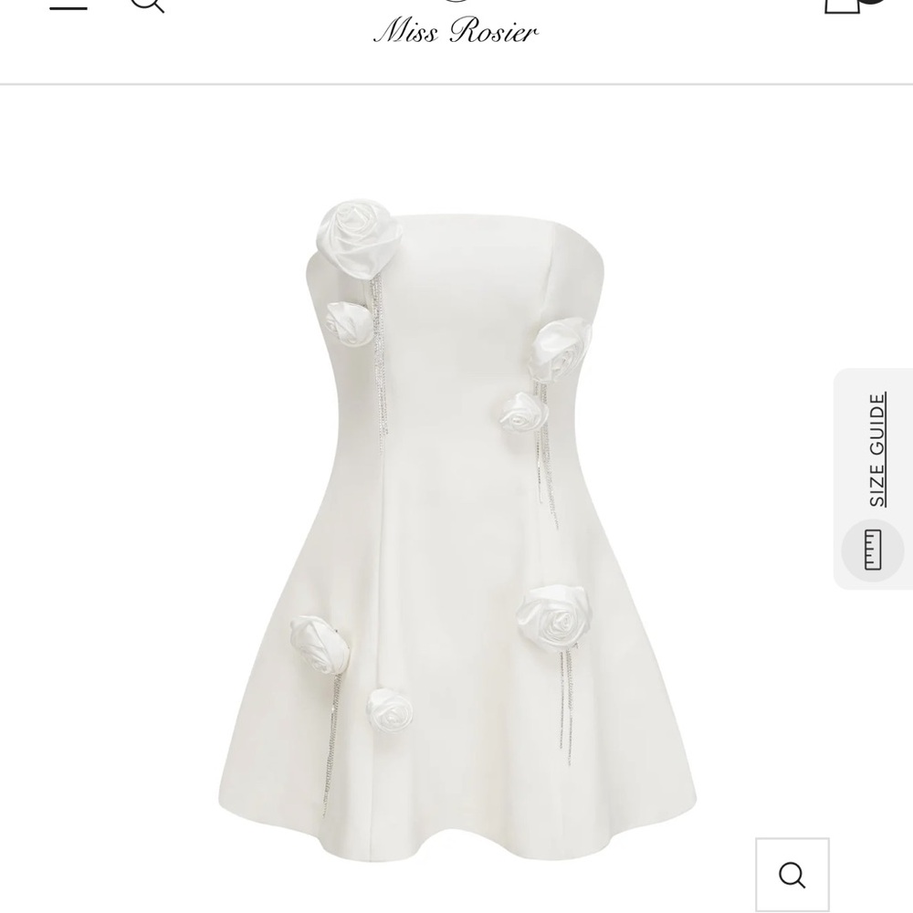 White Floral semi formal dress